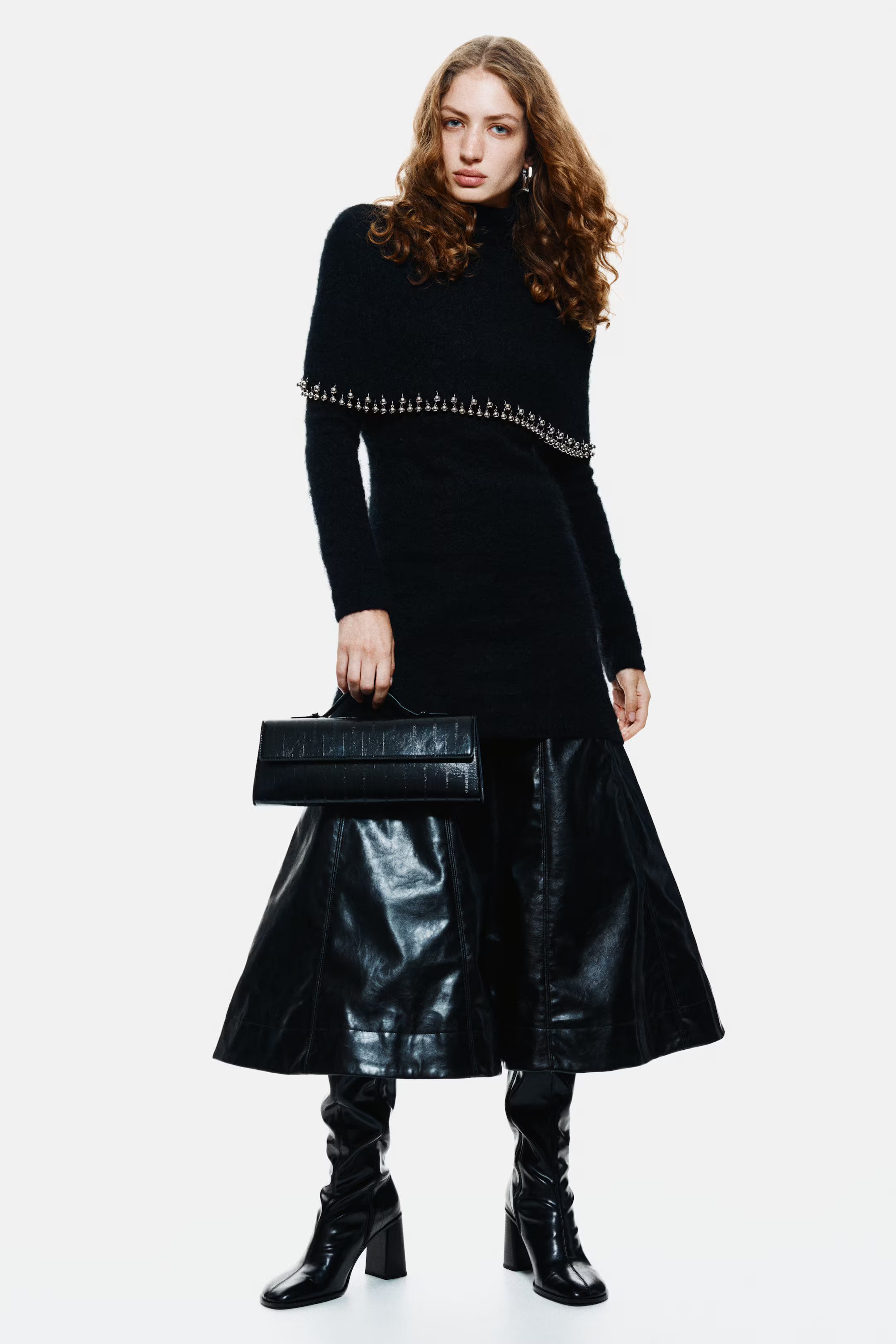 Bead-trimmed mohair-blend dress | H&M (UK, MY, IN, SG, PH, TW, HK)