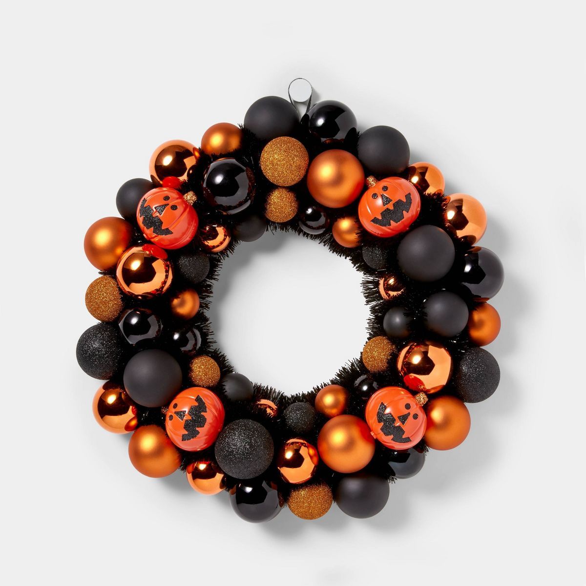Festival of Frights Pumpkin Orange and Black Shatterproof Halloween Wreath - Hyde & EEK! Boutique... | Target