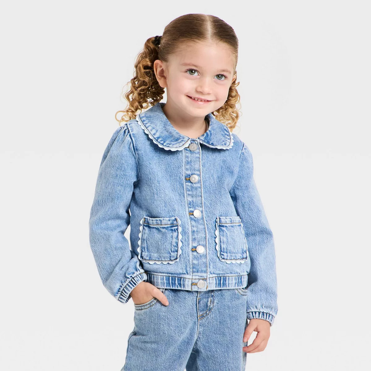 Toddler Girls' Denim Jacket - Cat & Jack™ Light Wash 18M | Target