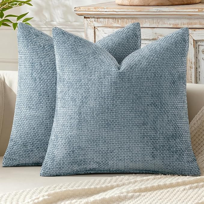 MIULEE Pack of 2 Coastal Blue Throw Pillow Covers 20x20 Inch Summer Modern Boho Accent Decorative... | Amazon (US)