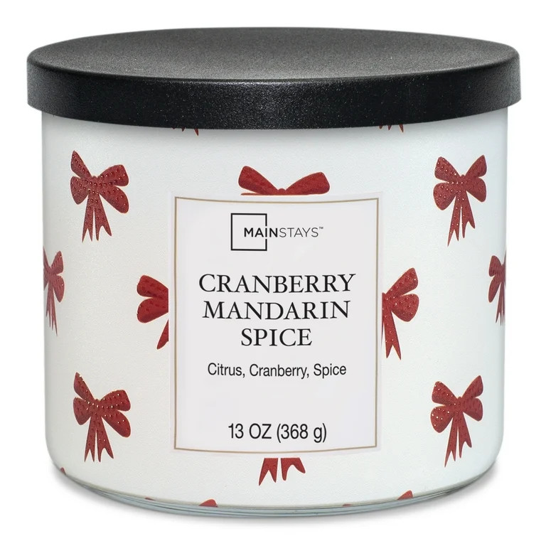 Mainstays Cranberry Mandarin Spice Scent 3-Wick Wrap Candle, 13 oz. | Walmart (US)