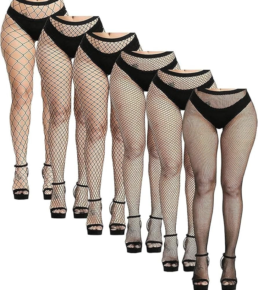 Buauty Black Fishnet Stockings For Women, Thigh Hight Fishnet Tights, Ladies Fish Net Tights Plus... | Amazon (US)
