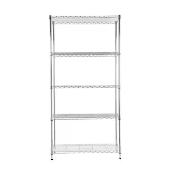 Style Selections 5 -Tier Chrome Steel Utility shelving unit ( 36-in W x 16-in D x 72-in H ) | Lowe's
