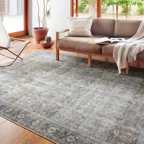 Alexander Home Sophia Distressed Grey Oriental Area Rug - 8'-6" x 11'-6" - grey / charcoal | Bed Bath & Beyond