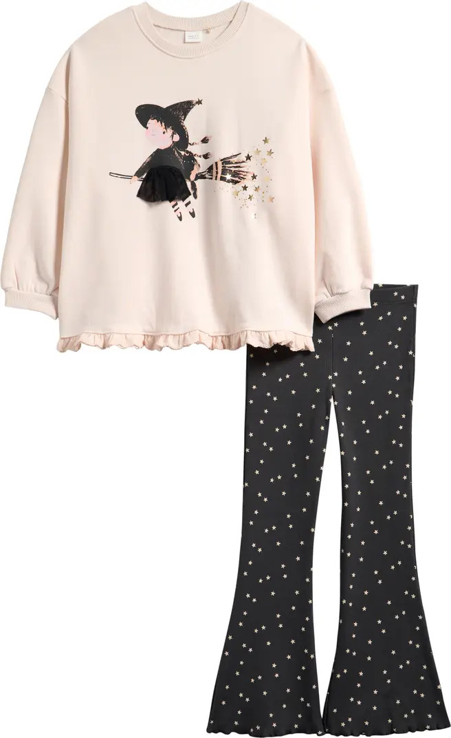 NEXT Kids' Witch Halloween Graphic Sweatshirt & Flare Leggings Set | Nordstrom | Nordstrom