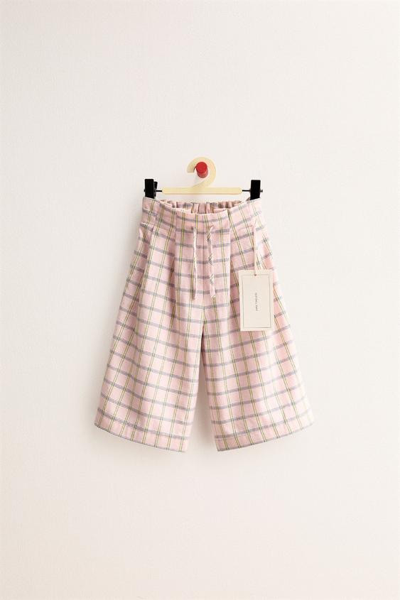 ZARA TIMELESS - PLAID WIDE LEG PANTS | Zara US