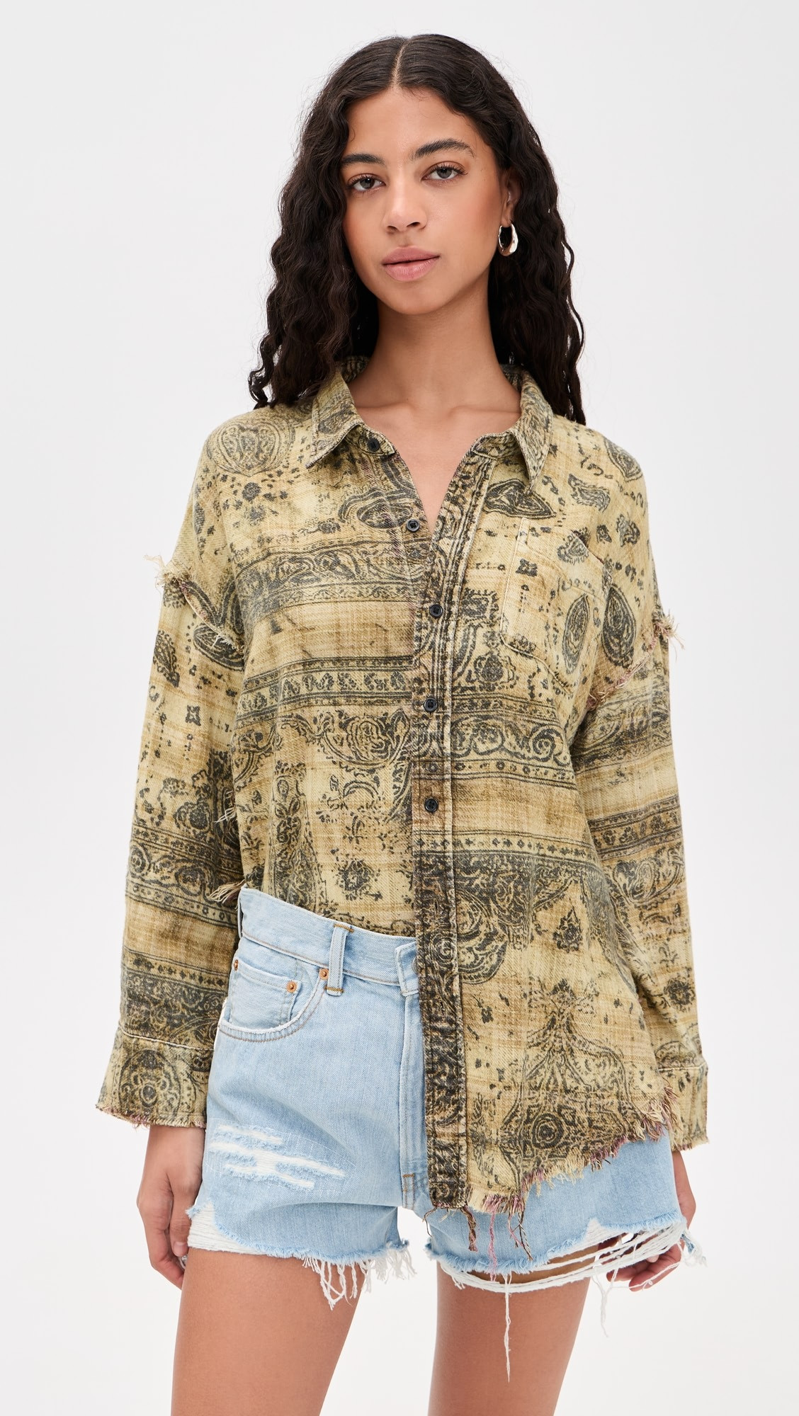 Shredded Seam Drop Neck Shirt | Shopbop