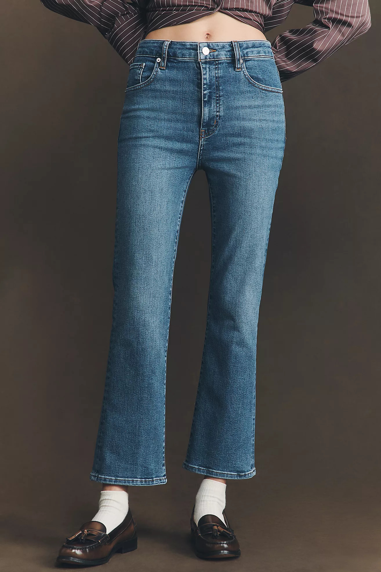 FRAME The Reboot Crop Mid-Rise Bootcut Jeans | Anthropologie (US)