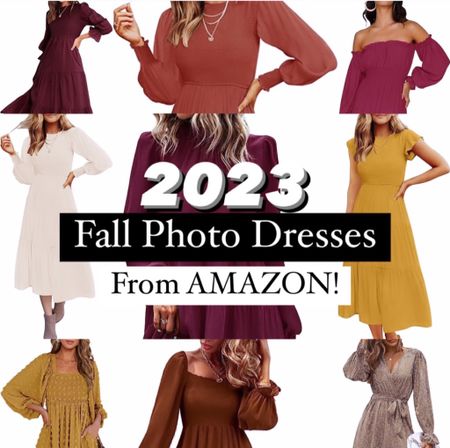 Fall Photo Dresses from Amazon!!

So many cute options for those upcoming family photos!

Burnt orange, rust, mustard, brown, beige, maxi dress.

#FallPhotos

#LTKunder50 #LTKSeasonal