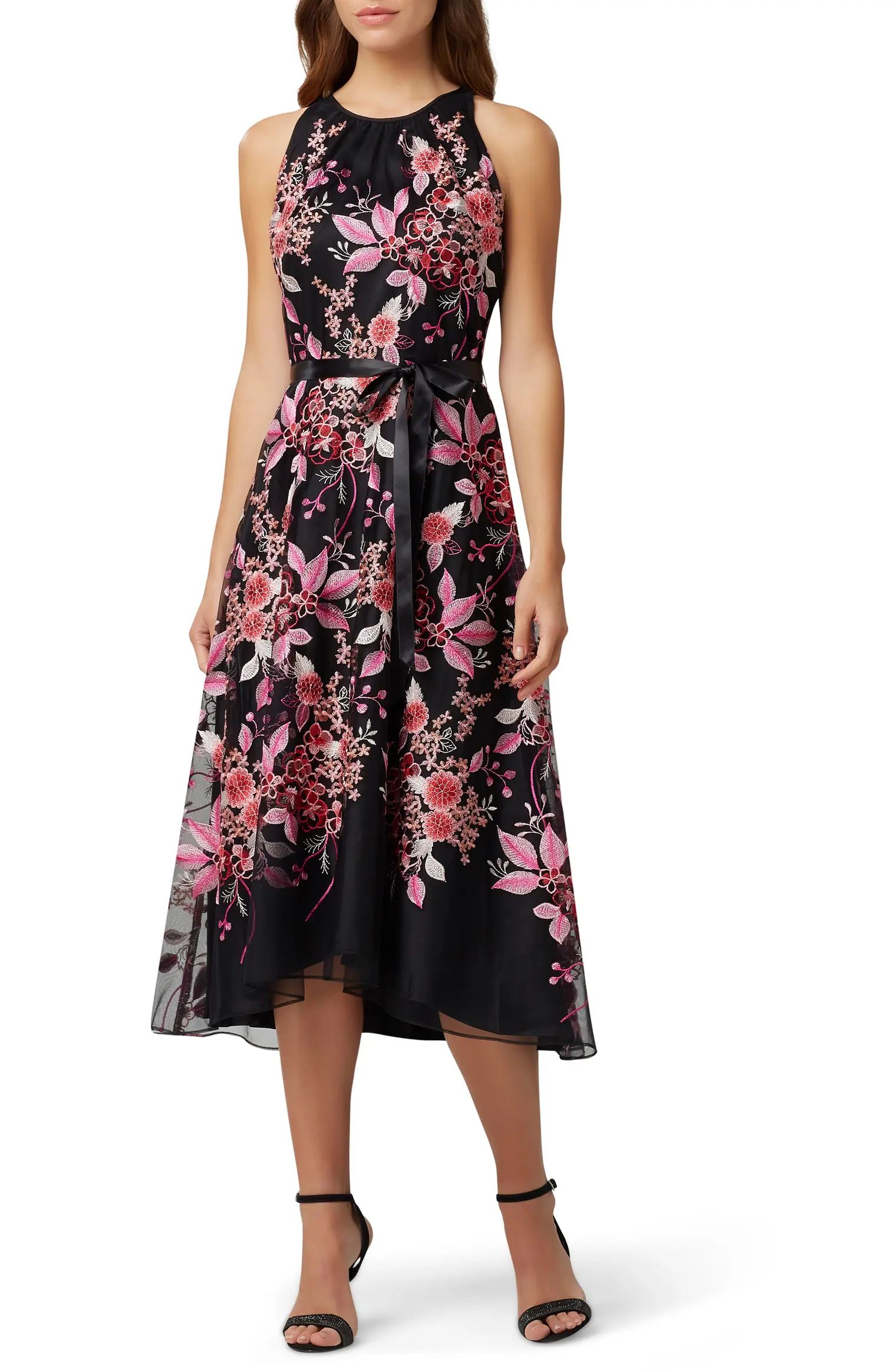 Floral Embroidered High/Low Midi Dress | Nordstrom