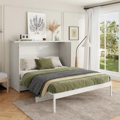 Queen Size Murphy Bed With USB Ports, Large Storage Drawers, And Space-Saving Cabinet Design. | Wayfair North America