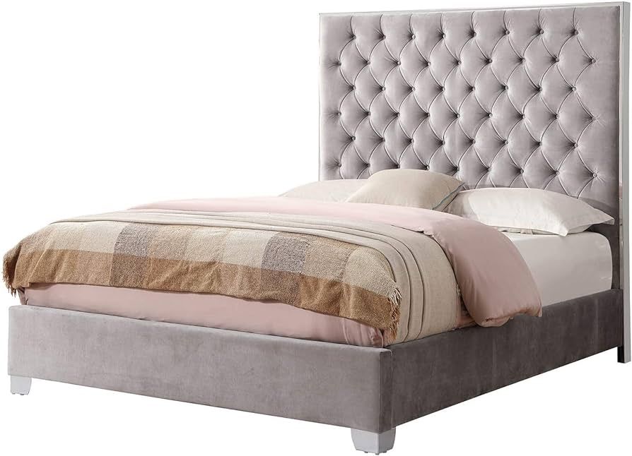 Wallace & Bay James Upholstered Bed, Queen, Gray | Amazon (US)