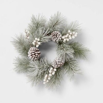 12" Artificial Flocked Wreath White - Threshold™ | Target