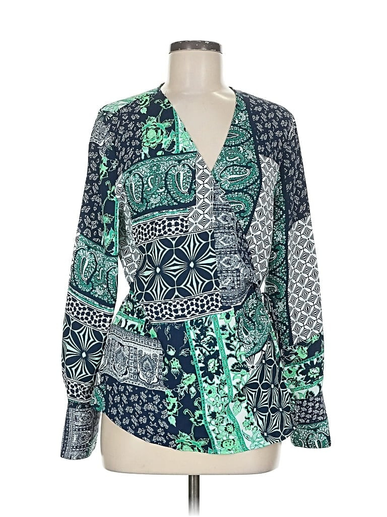 Ann Taylor LOFT 100% Polyester Green Long Sleeve Blouse Size M - 75% off | ThredUp (US)