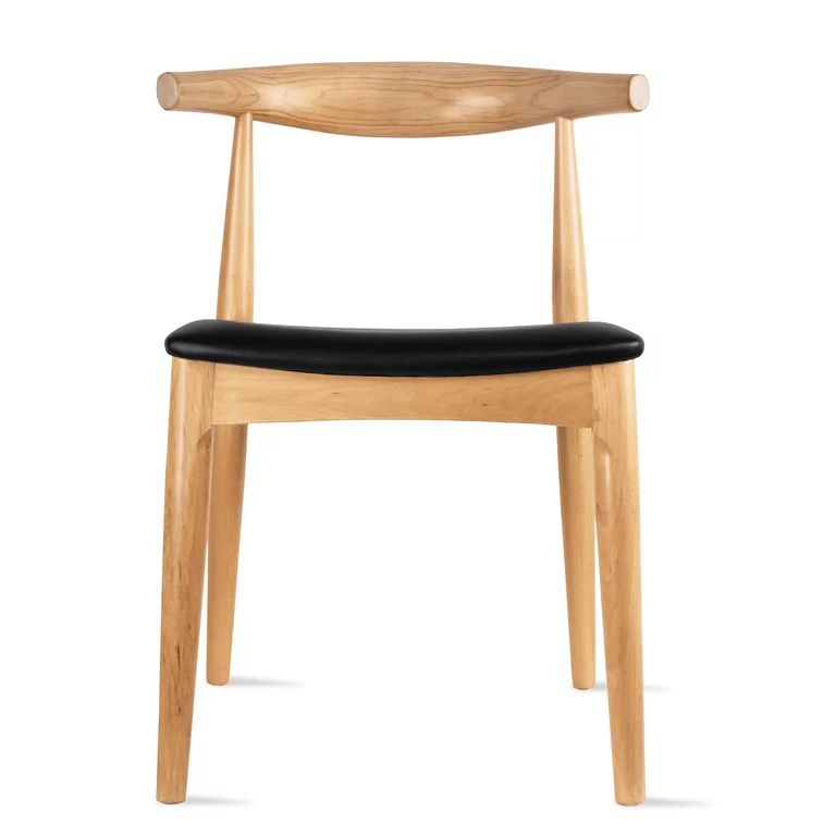 Homelala Solid Oak Wood Farmhouse Dining Elbow Chair with PU Leather Cushion Seat - Kennedy Presi... | Walmart (US)
