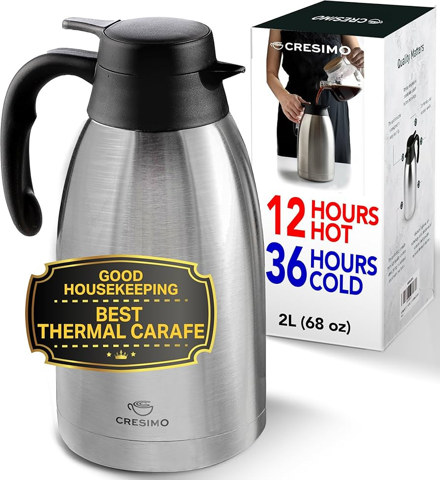 Thermal Coffee Carafe 68oz / 2L - 12 Hours Hot Beverage Dispenser, Insulated Stainless Steel Cara... | Amazon (US)