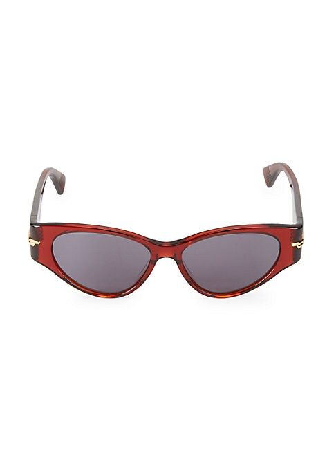 Bottega Veneta Women's 55MM Cat Eye Sunglasses - Burgundy | Saks Fifth Avenue