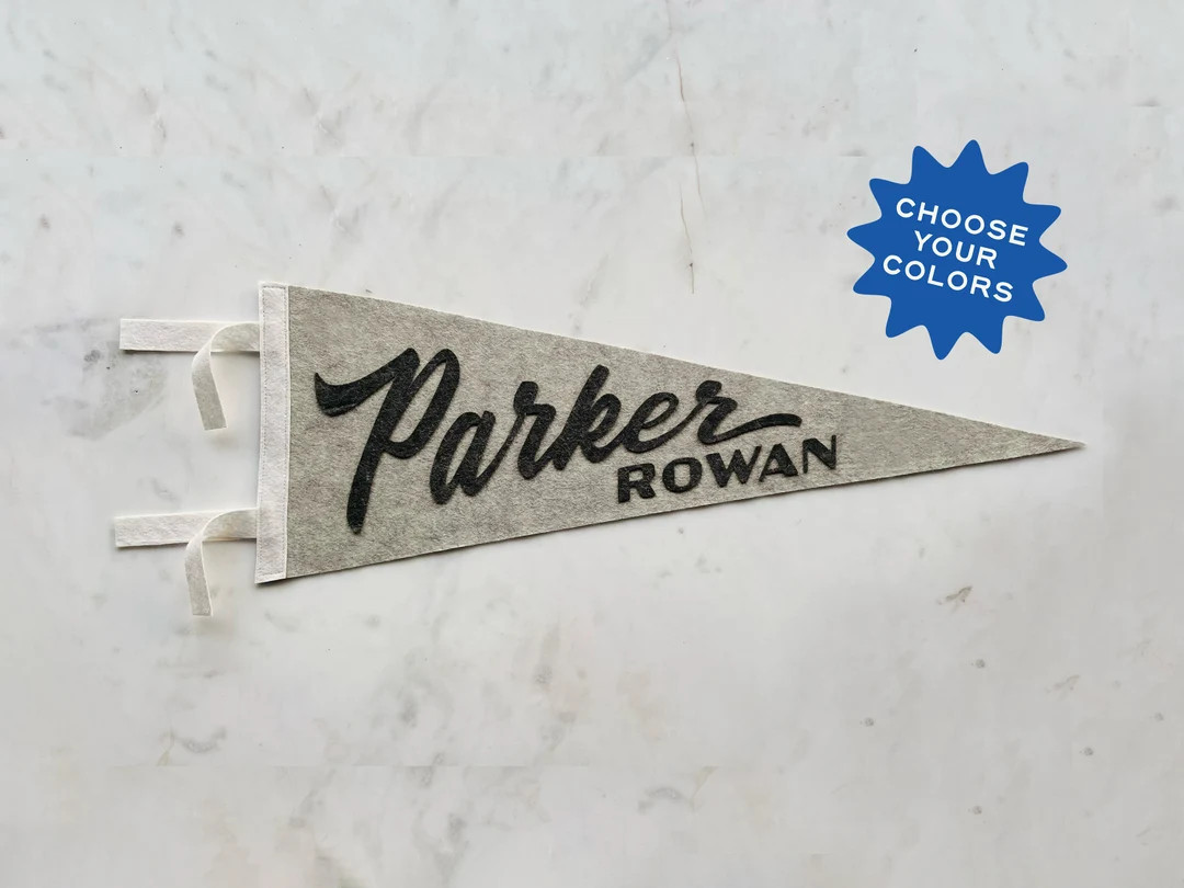 PARKER PENNANT Custom Name Wool Felt Pennant Flag Vintage - Etsy | Etsy (US)