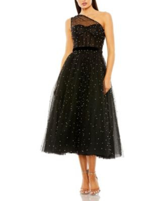 Mac Duggal One Shoulder Pearl Embellished Midi Ballgown  | Bloomingdale's Women | Bloomingdale's (US)