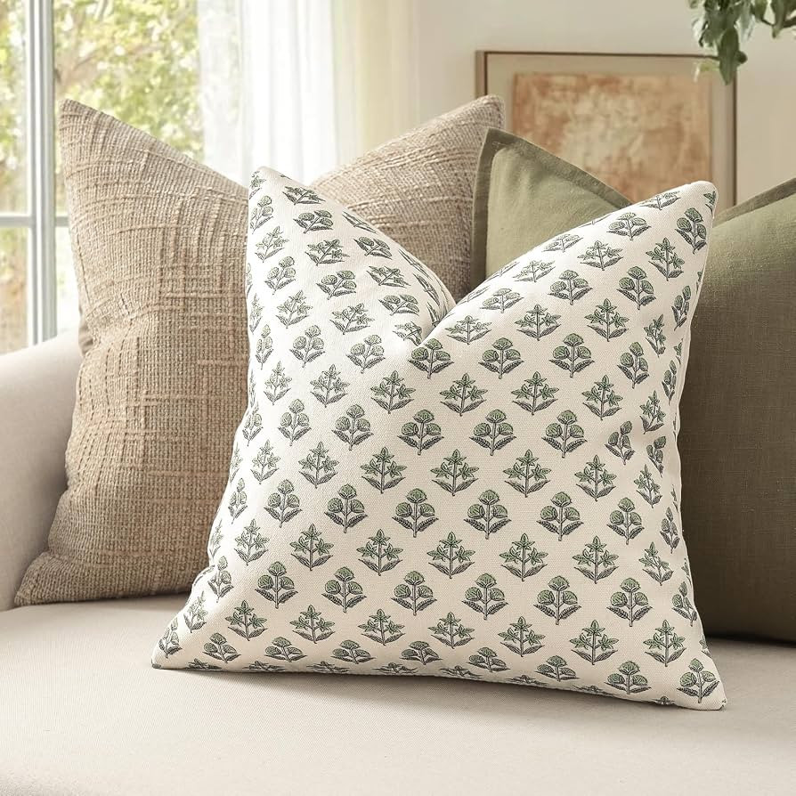 YCOLL Farmhouse Floral Pillow Covers 18x18 Set of 2, Rustic Country Decorative Cushion Covers Vin... | Amazon (US)