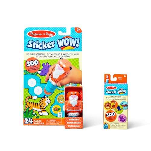 Melissa & Doug Sticker Wow!™ Tiger Bundle: Sticker Stamper, 24-Page Activity Pad, 600 Total Stickers, Arts and Crafts Fidget Toy Collectible Character | Amazon (US)