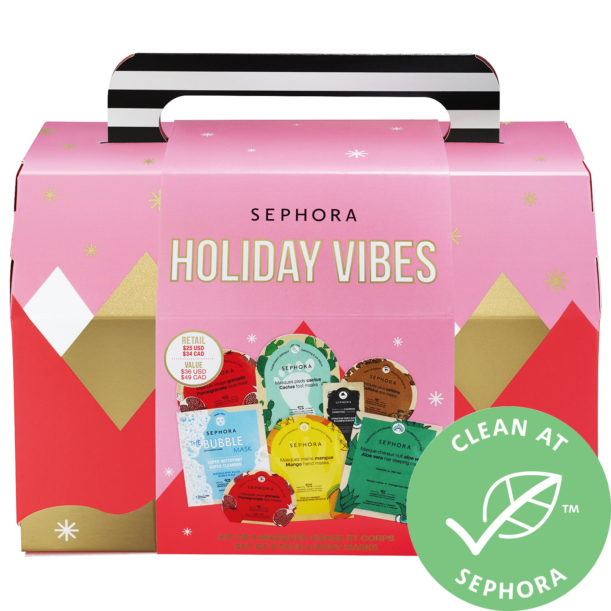 SEPHORA COLLECTION Holiday Vibes - Set of 8 Face and Body Masks | Sephora (US)