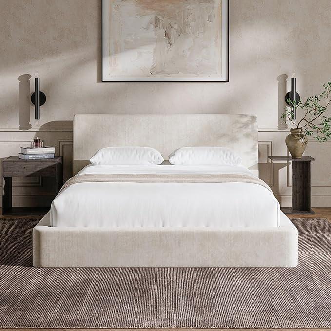 RECCI AirFrame Queen Bed Frame with Ergonomic Angled Foam Cushioned Headboard, Minimalist Design ... | Amazon (US)