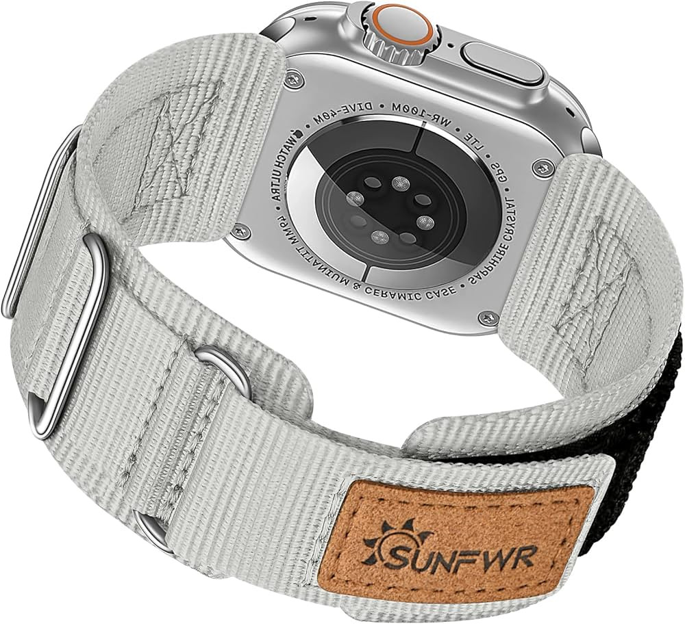 SUNFWR Compatible with Apple Watch Band 42mm 44mm 45mm 49mm 38mm 40mm 41mm, Rugged Replacement Ve... | Amazon (US)