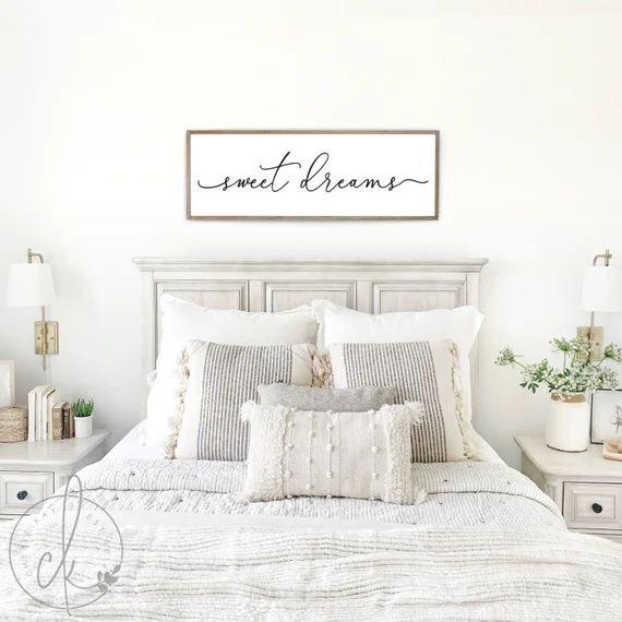 Sweet dreams sign  bedroom wall decor  master bedroom decor | Etsy | Etsy (US)