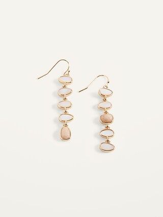 Gold-Plated Aventurine/Mussel Drop Earrings for Women | Old Navy (US)