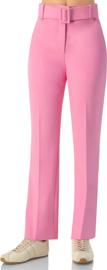 Tailored Straight-Leg Pants with Belt | Nordstrom