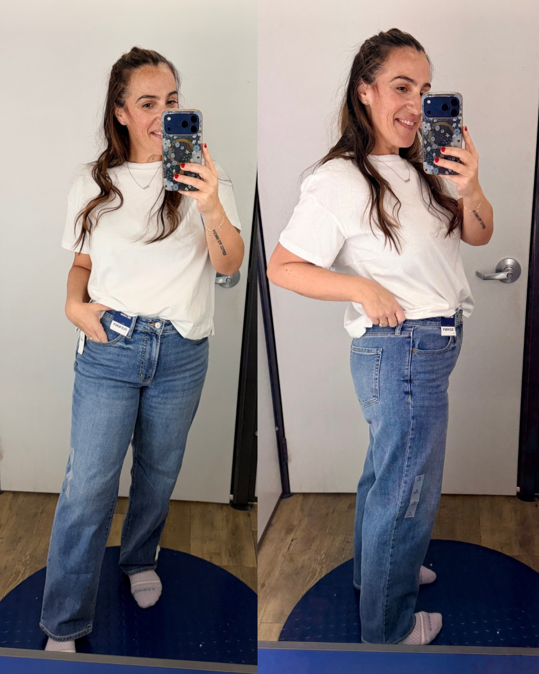 These are more strigid with some stretch and some hold. The run more true to size than others. Wearing an 8. 

 #LTKmomlife #LTKOver40 #LTKSaleAlert