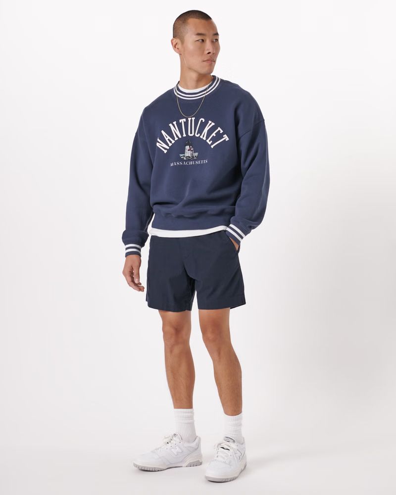 Men's Nantucket Graphic Crew Sweatshirt | Men's Tops | Abercrombie.com | Abercrombie & Fitch (US)