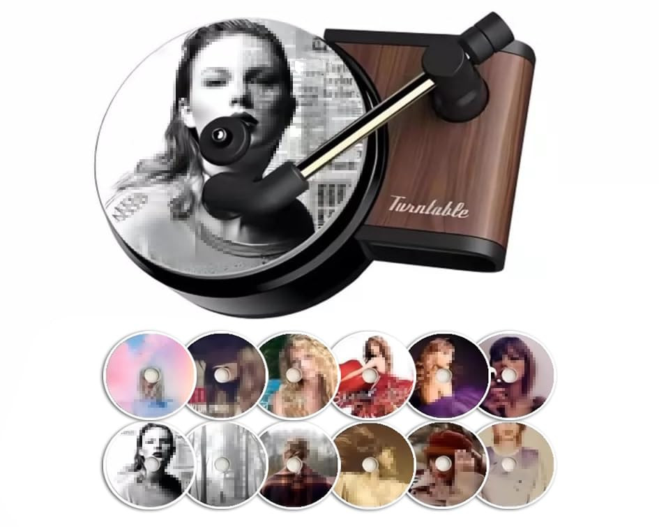 Taylo r Car Air Freshener Record Player Car Vent Clip Air Diffuser with 12pcs Refill Pads Aromath... | Amazon (US)