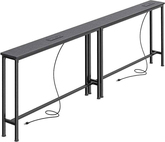SUPERJARE 78.8 Inch Narrow Console Table with Outlet, Sofa Tables, Behind Couch Table, Long Entry... | Amazon (US)