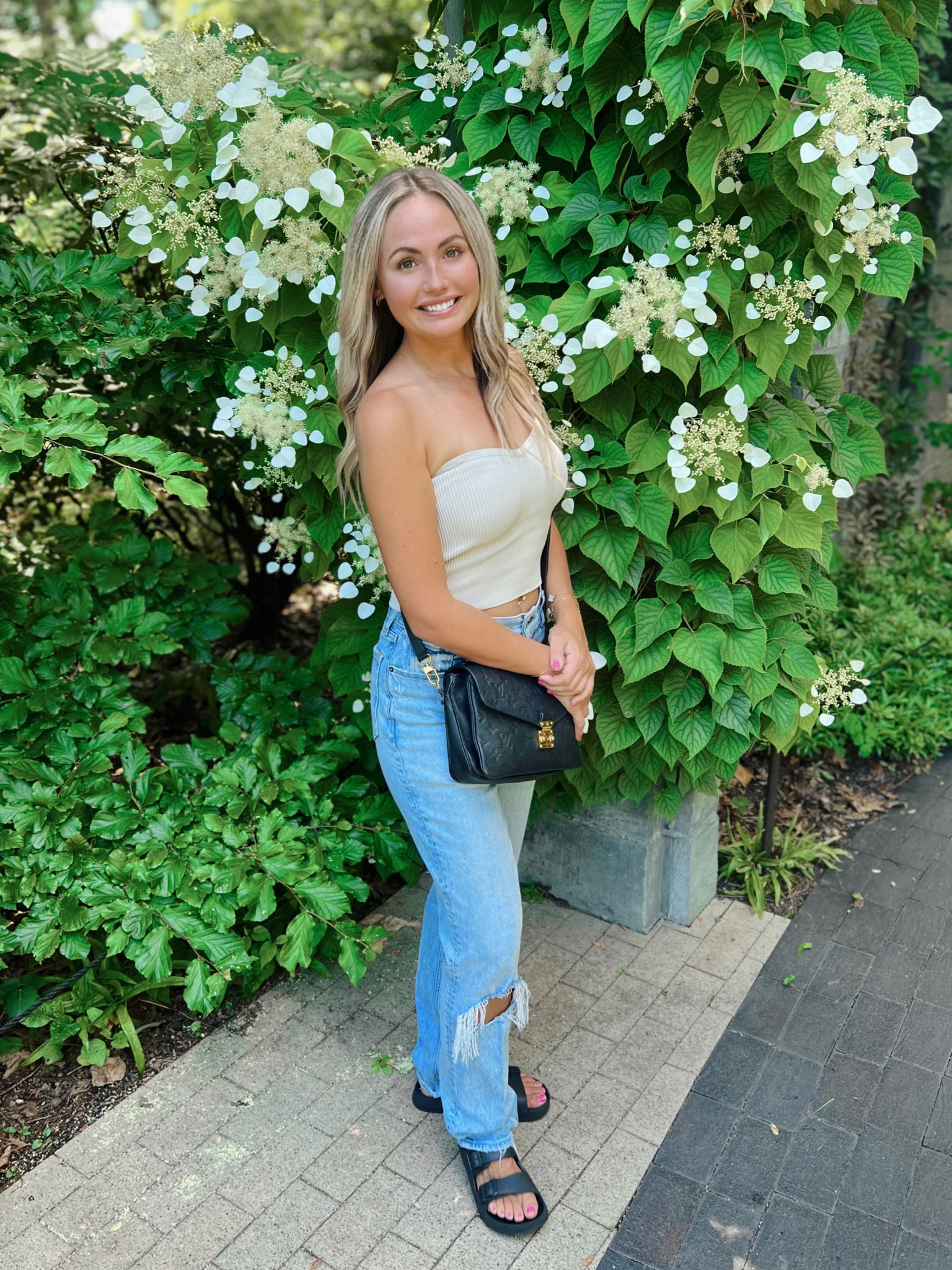 Favorite jeans from Abercrombie- 90s straight super high-waisted curve love (size 27). Aritzia top size small #ltkit #ltku #jeans #abercrombie #summer #fall #straplesstop #ltkstyle 

#LTKSeasonal #LTKU #LTKSaleAlert