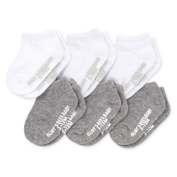 Solid Organic Cotton Baby Ankle Socks 6 Pack | Burts Bees Baby