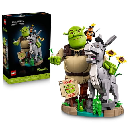 LEGO Shrek: Shrek, Donkey & Puss in Boots - Building Set for Adults, Ages 18+ - Movie Memorabilia for Home Office, Book Shelf Decor - Collectible Gift for Women & Men - 72423 | Walmart (US)