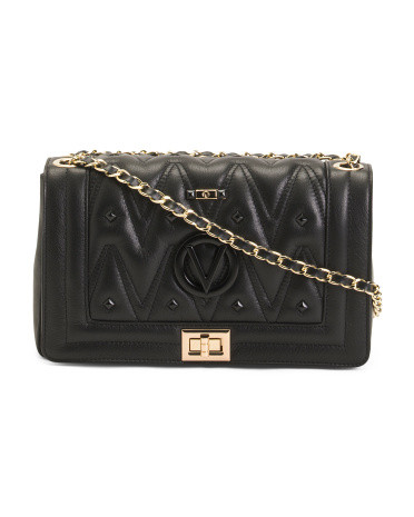 Made In Italy Leather Alice Diamond Stud Crossbody | TJ Maxx