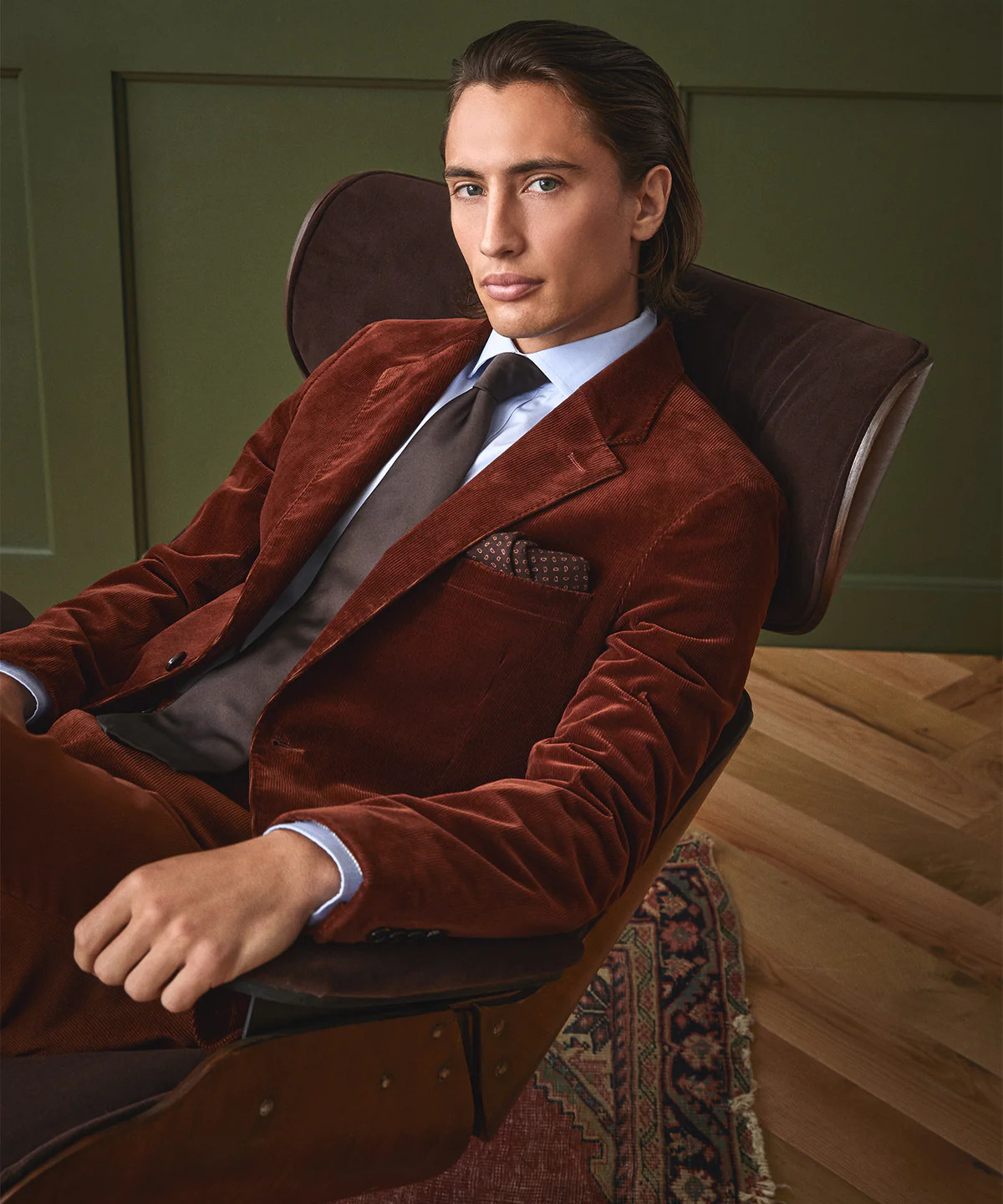 Italian Corduroy Sutton Suit Jacket in Rust | Todd Snyder