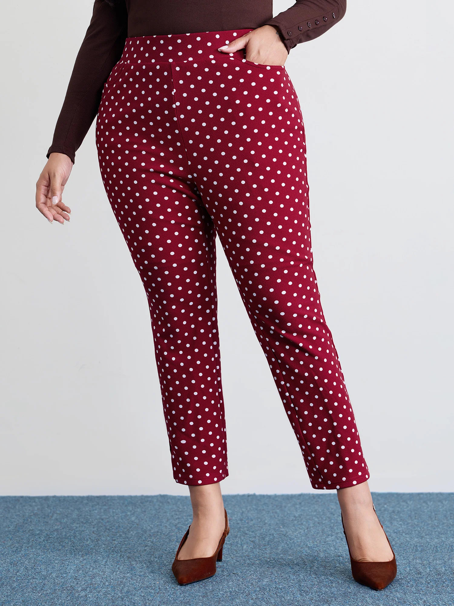 Polka Dots Skinny-Fit Pants | Bloomchic