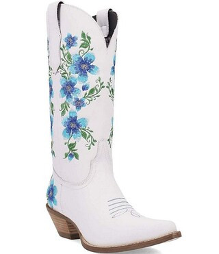 Posie Floral Embroidered Leather Tall Western Boots | Dillard's