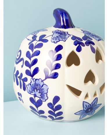 8x8 Ceramic Chinoiserie Pumpkin | HomeGoods
