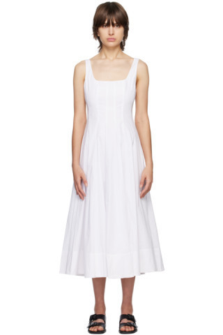 White Wells Midi Dress | SSENSE