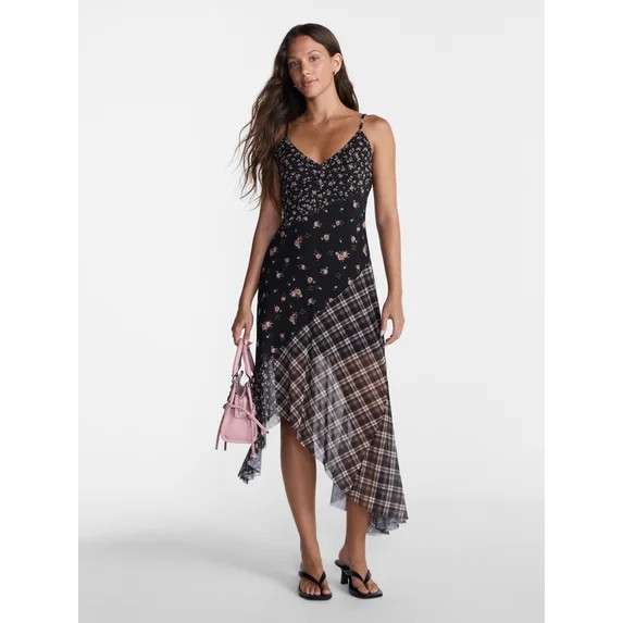 No Boundaries Mix Midi Dress, Women's XXS-4X | Walmart (US)
