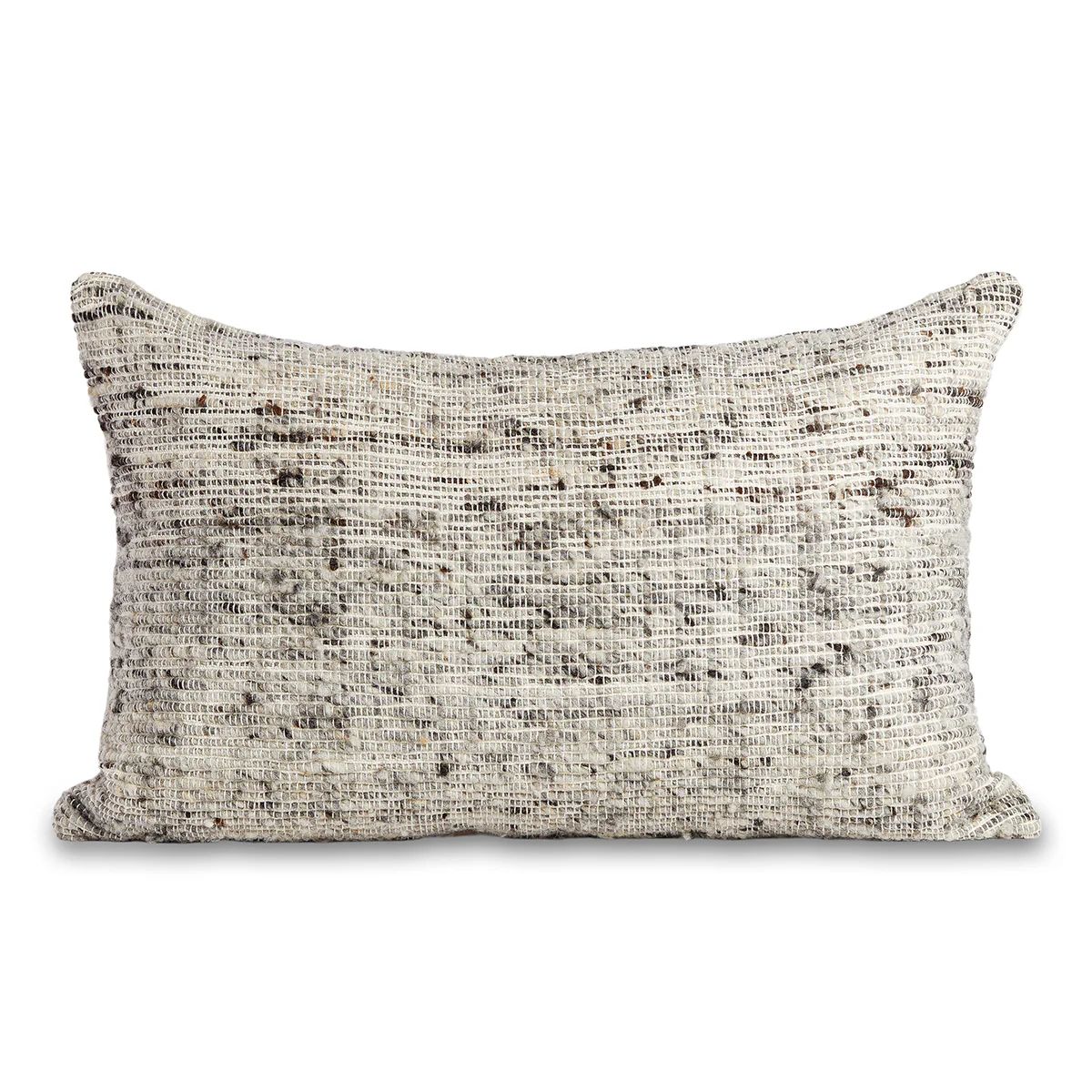 Grey Chunky Wool Lumbar Pillow | Azulina Home