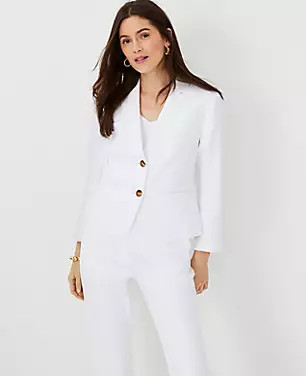 The Shorter Two Button Blazer in Linen Blend | Ann Taylor (US)