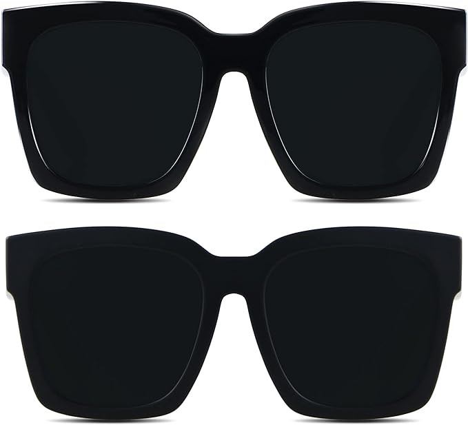 ANDWOOD Oversized Sunglasses for Women Big Large Square Wide Frame Shades Retro Trendy Fashion UV... | Amazon (US)