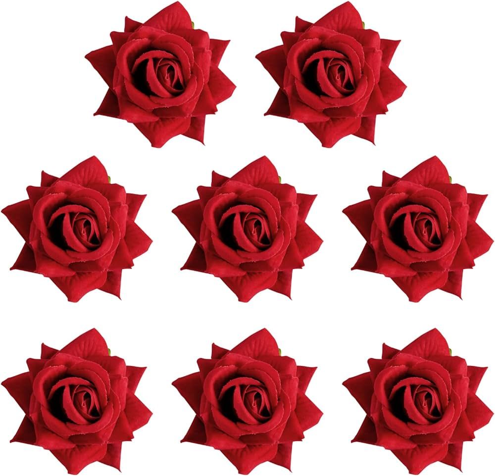 Topbuti 8 Pcs Rose Hair Clip Flower Hairpin Rose Brooch Floral Clips, 2.75" Rose Flowers Mexican ... | Amazon (US)