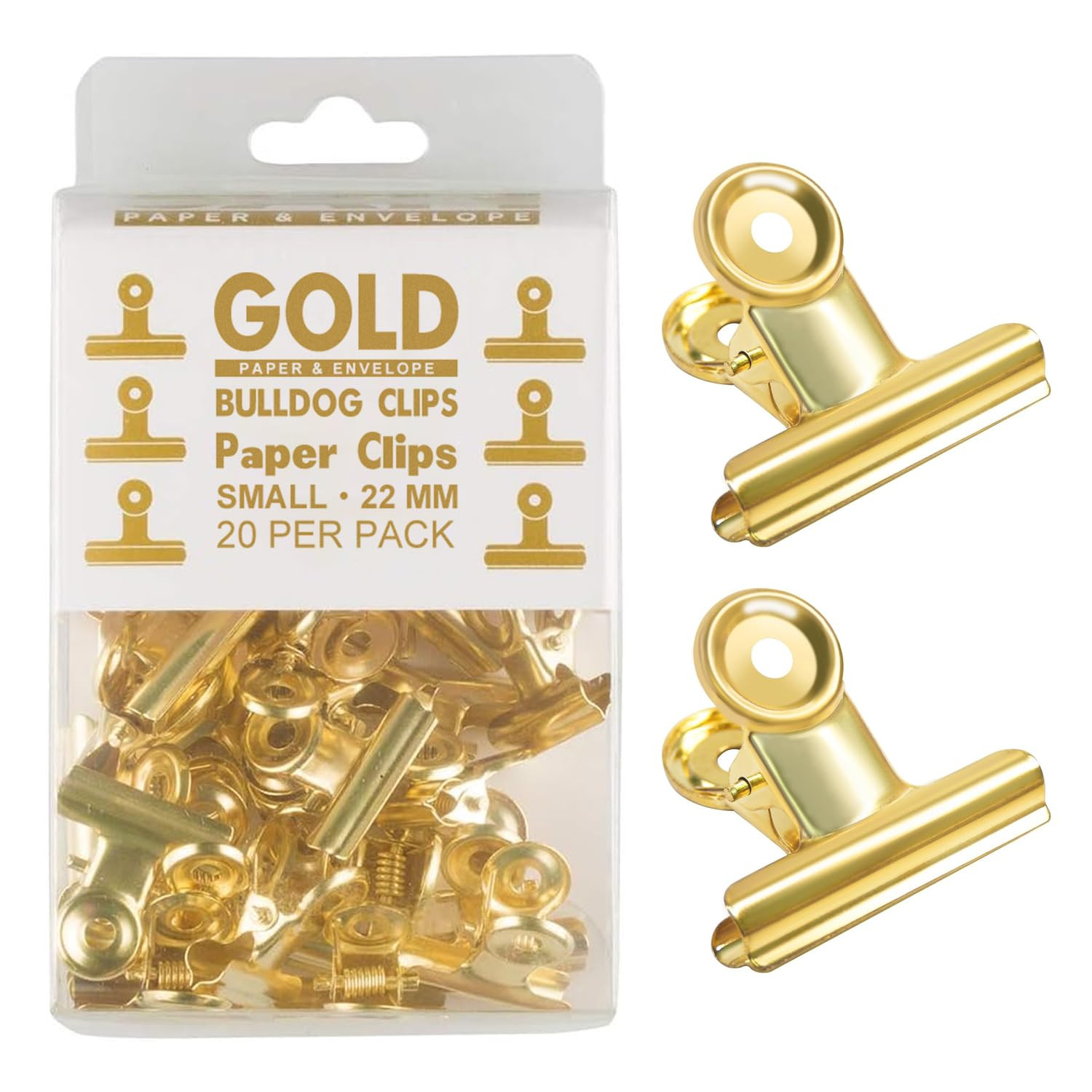 20PCS Gold Bulldog Clips: Mini Metal Binder Clips for Photos, Office, Classroom, Cork Board Organ... | Amazon (CA)